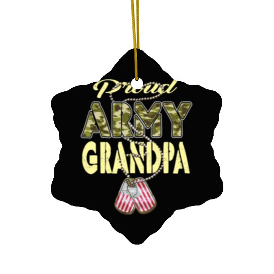 Proud Army Grandpa Camo Us Dog Tag Military Grandf Ceramic Ornaments