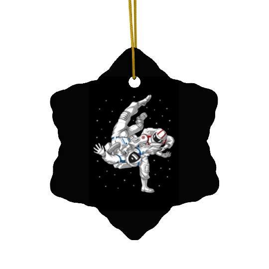 Astronauts Jiu-Jitsu Wrestling Ceramic Ornaments