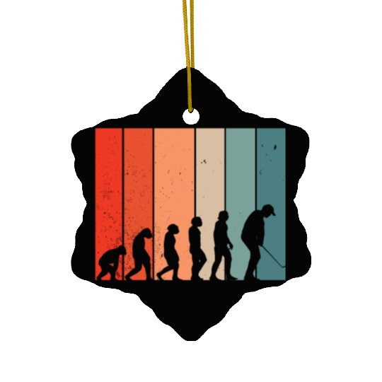 Human Evolution Golf Vintage Golf Player Golfing Ceramic Ornaments