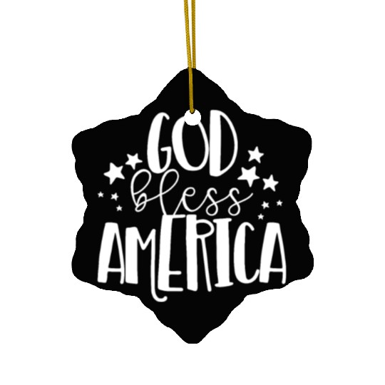 God Bless America Patriotic American 4th of Julygo Ceramic Ornaments