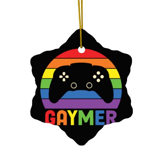 LBGT Flag Gay Pride Human Gaymer Gamer Ceramic Ornaments