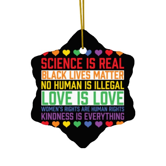 LBGT Flag Gay Pride Human Science is Real Ceramic Ornaments