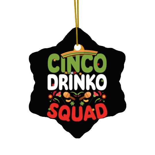 Cinco De Drinko | Bourbon Drinker Ceramic Ornaments | Whisky