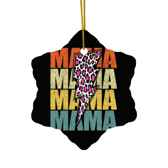 Lightning Bolt Leopard Cheetah Print Multi Color Ceramic Ornaments