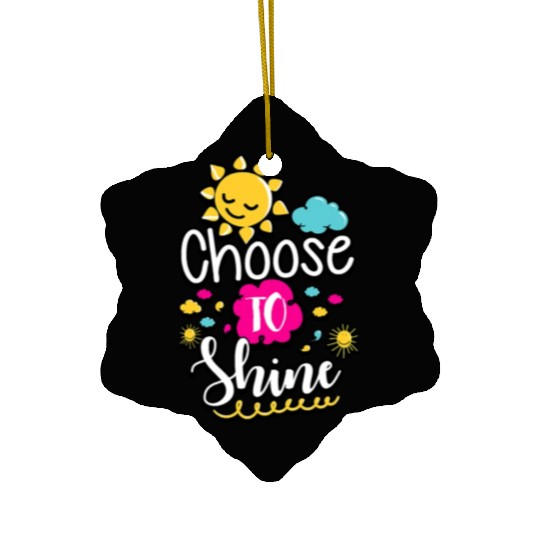 Choose To Shine Teacher Growth Mindset Ceramic Ornaments