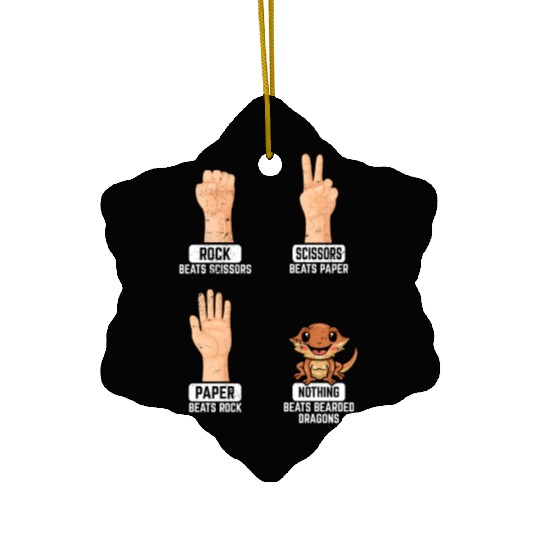 Rock Paper Scissors Nothing Beats Bearded Dragons Ceramic Ornaments