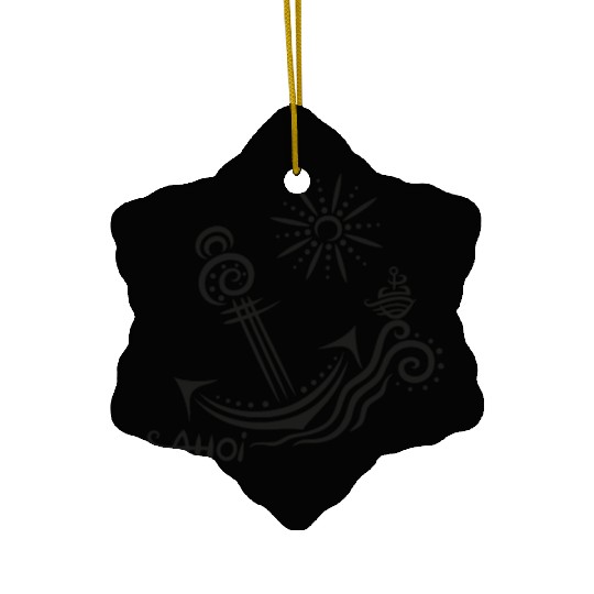 Anchor Travel Summer Ahoy Ceramic Ornaments