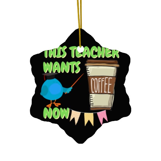 Funny Teacher Ceramic Ornaments Gifts for Coffee Teachers