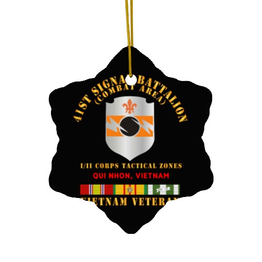 Army 41st Signal Bn Combat Area VN Vet w SVC Ribbo Ceramic Ornaments