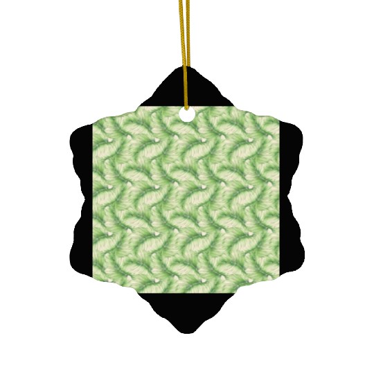 Watercolor Tropical Jungle Palm Leaves Ceramic Ornaments