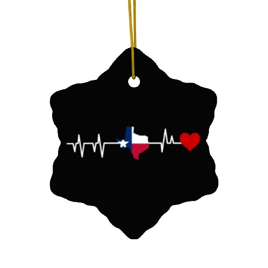 Texas Heartbeat Gift Ceramic Ornaments