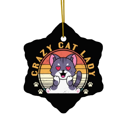 Crazy cat Lady Ceramic Ornaments