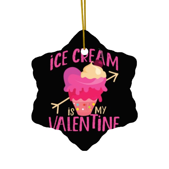 Ice Cream Valentines Day Heart Ceramic Ornaments