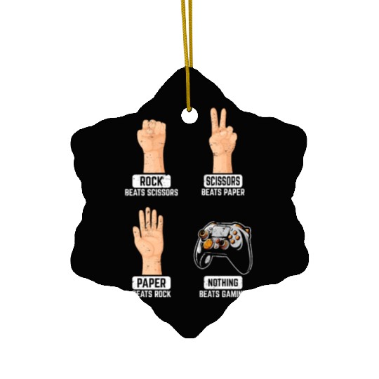 Rock Paper Scissors Nothing Beats Gaming Funny Gam Ceramic Ornaments