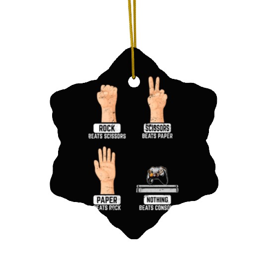 Rock Paper Scissors Nothing Beats Console PC Funny Ceramic Ornaments