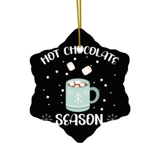 Hot Chocolate Season Snow Winter Season Drink Ceramic Ornaments