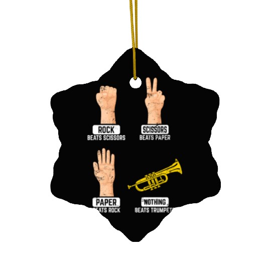 Rock Paper Scissors Nothing Beats Trumpets Trumpet Ceramic Ornaments