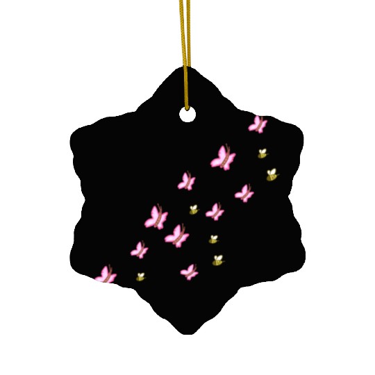 symbols butterflies bees nature flying Ceramic Ornaments