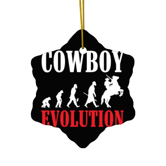 Cowboy Bandit Sheriff Star Freedom Ceramic Ornaments