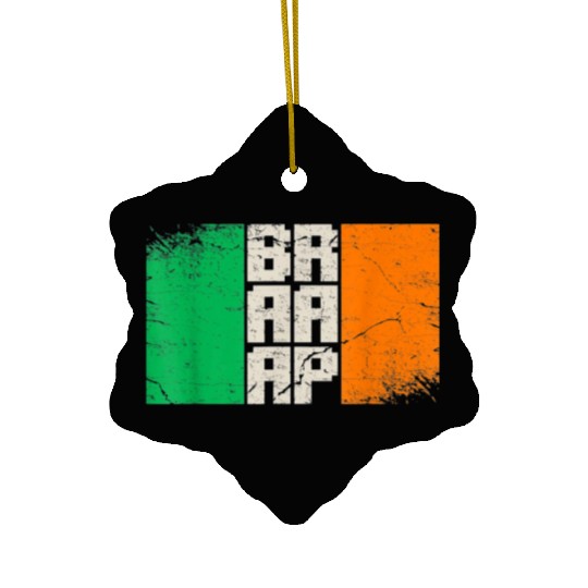 Dirt Biker Irish flag motocross Ceramic Ornaments