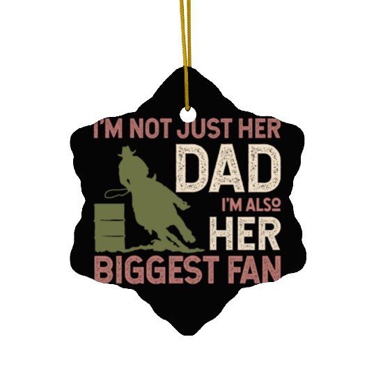 Barrel Racer Racing Horse Riding Dad Fathers day Ceramic Ornaments