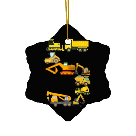 Construction Vehicles Trucks For 5 Five Year Old Ceramic Ornaments