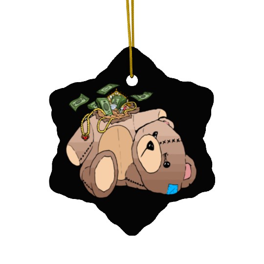 Money Teddy Bear Riches Ceramic Ornaments