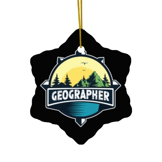 Geographer Geographic Geography Teacher Student Ceramic Ornaments