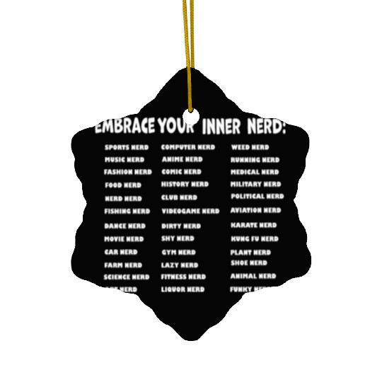 Embrace your inner Nerd Ceramic Ornaments