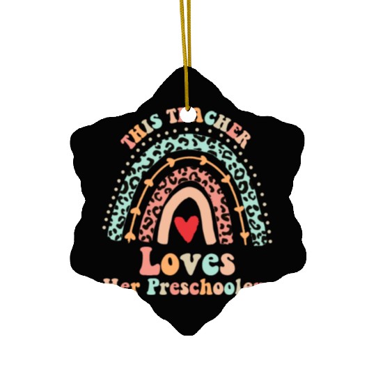 This Teacher Loves Her Preschoolers Ceramic Ornaments