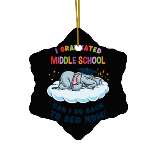 I Graduated Middle School Elephant Graduation Ceramic Ornaments