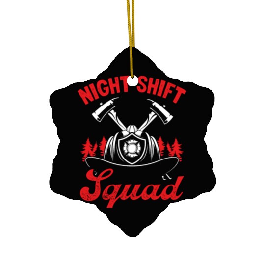 Night Shift Squad Firefighter Fire Mask Fire Hose Ceramic Ornaments