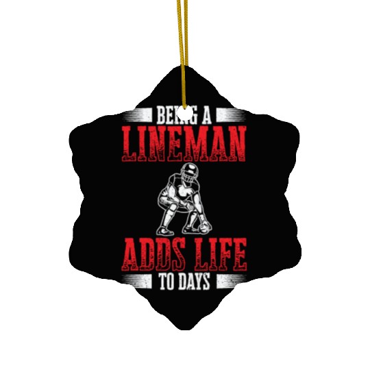 Football Lineman Life Player Sports Ceramic Ornaments