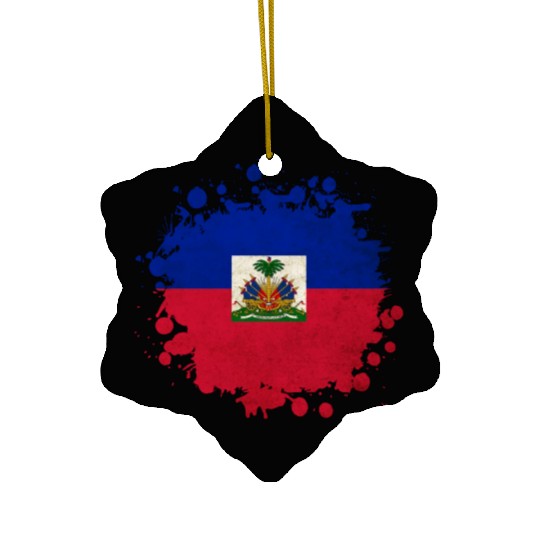 Haiti flags blob Ceramic Ornaments