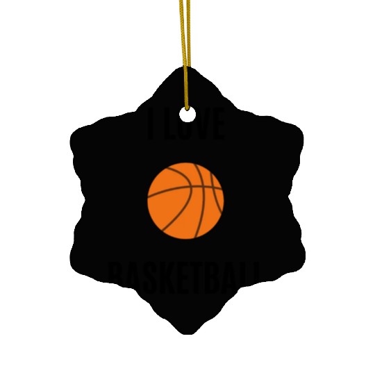 I love basketball Ceramic Ornaments