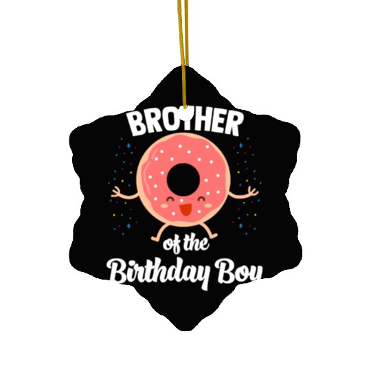Brother of The Birthday Boy Donut Ceramic Ornaments