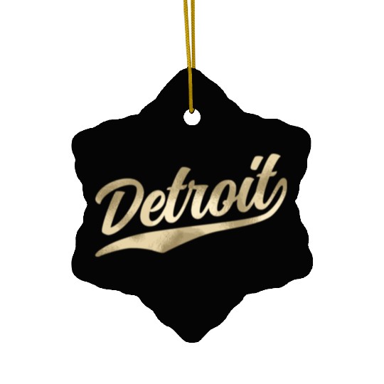 Detroit Michigan Cool Retro 1970S Vintage Ceramic Ornaments