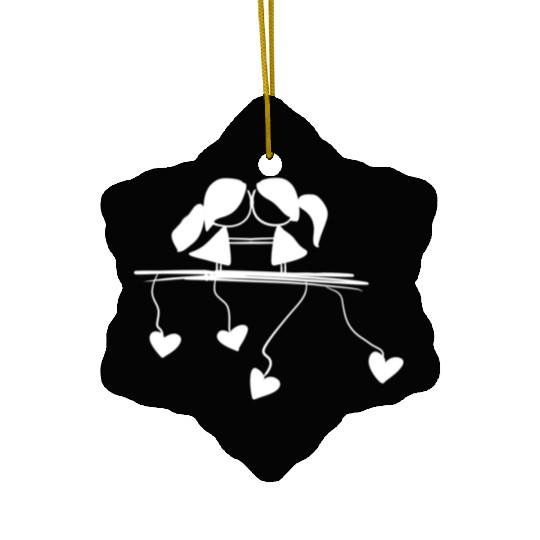 lesbian couple love symbol Ceramic Ornaments