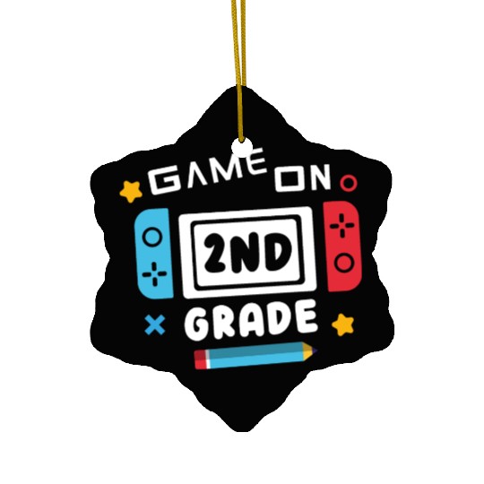 Video Game for 2nd Grade Kids Ceramic Ornaments