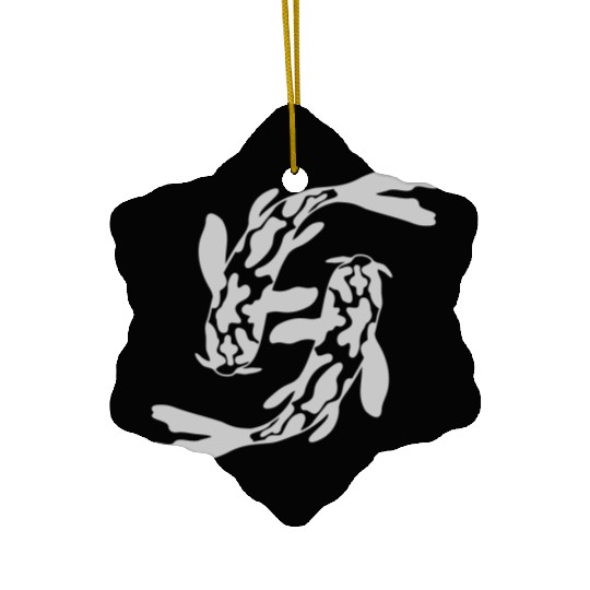 design 2 koi fish Ceramic Ornaments