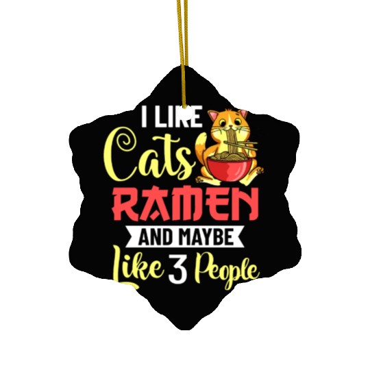 Ramen Cat Bowl Chicken Noodle Soup Japanese Ceramic Ornaments