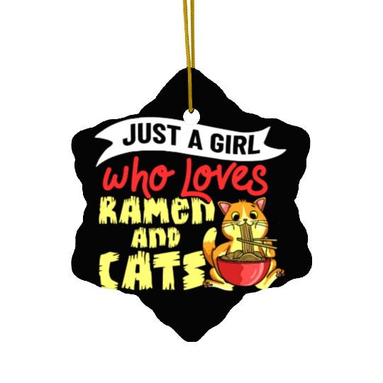 Ramen Cat Bowl Chicken Noodle Soup Japanese Ceramic Ornaments