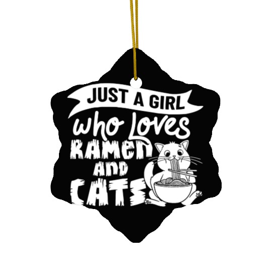 Ramen Cat Bowl Chicken Noodle Soup Japanese Ceramic Ornaments