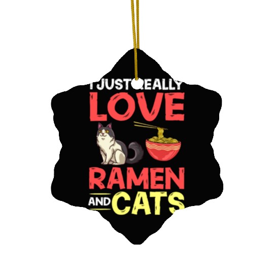 Ramen Cat Bowl Chicken Noodle Soup Japanese Ceramic Ornaments