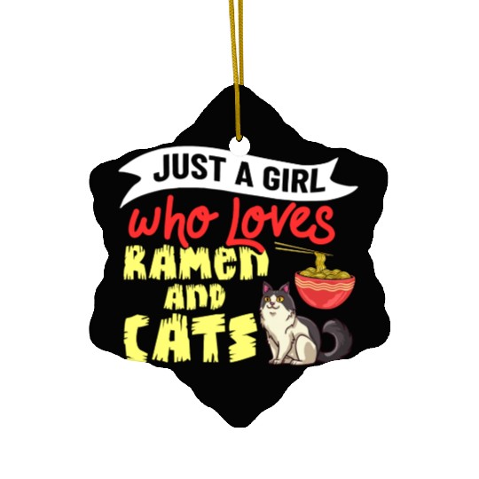 Ramen Cat Bowl Chicken Noodle Soup Japanese Ceramic Ornaments