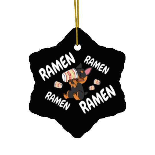 Doberman Instant Ramen Noodles Ceramic Ornaments