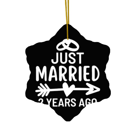 Just Married 2 Years Ago Wedding Anniversary Party Ceramic Ornaments