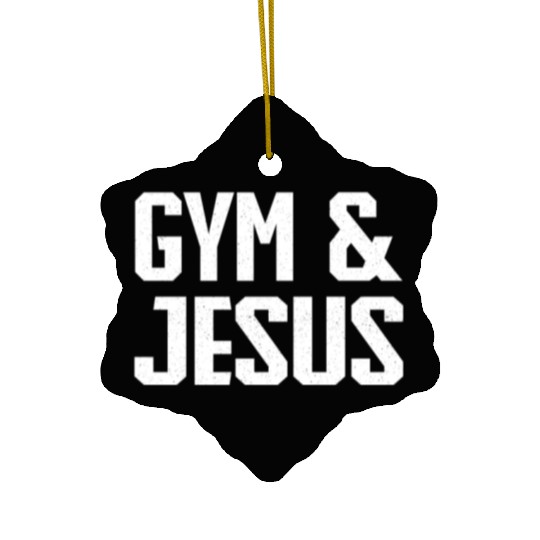 Gym and Jesus Christian Workout Gym and Jesus Ceramic Ornaments