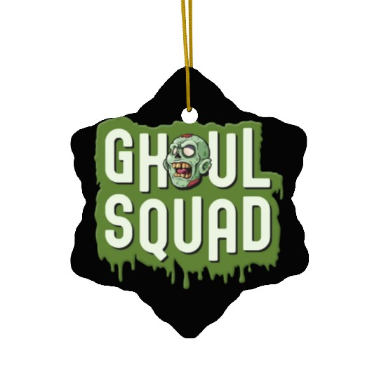 Ghoul Squad Creepy Scary Zombie Cute Halloween Ceramic Ornaments