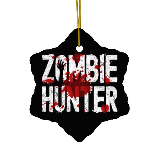 Zombie Hunter Creepy Scary Blood Splatter Zombies Ceramic Ornaments